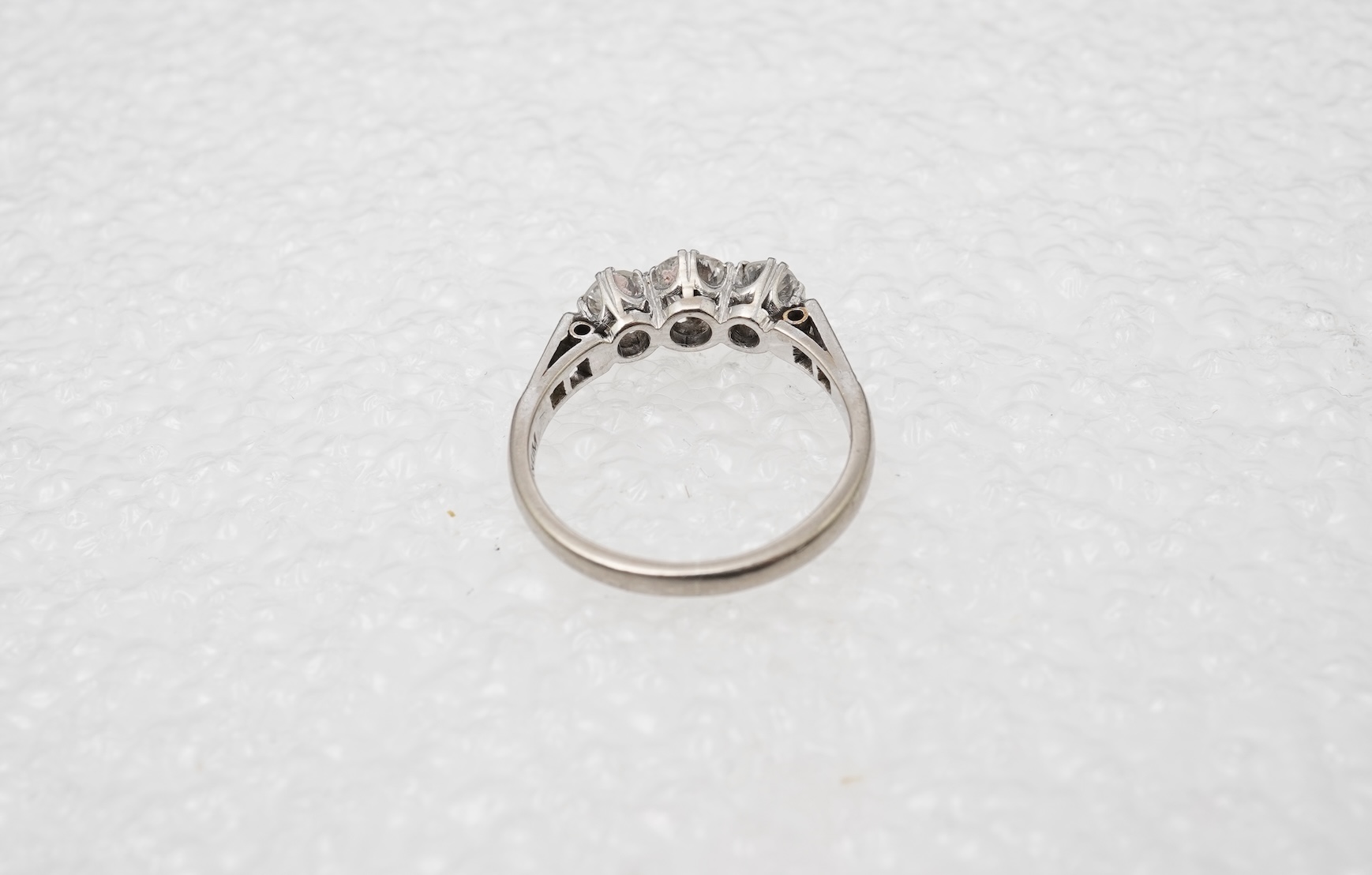 A diamond three-stone ring